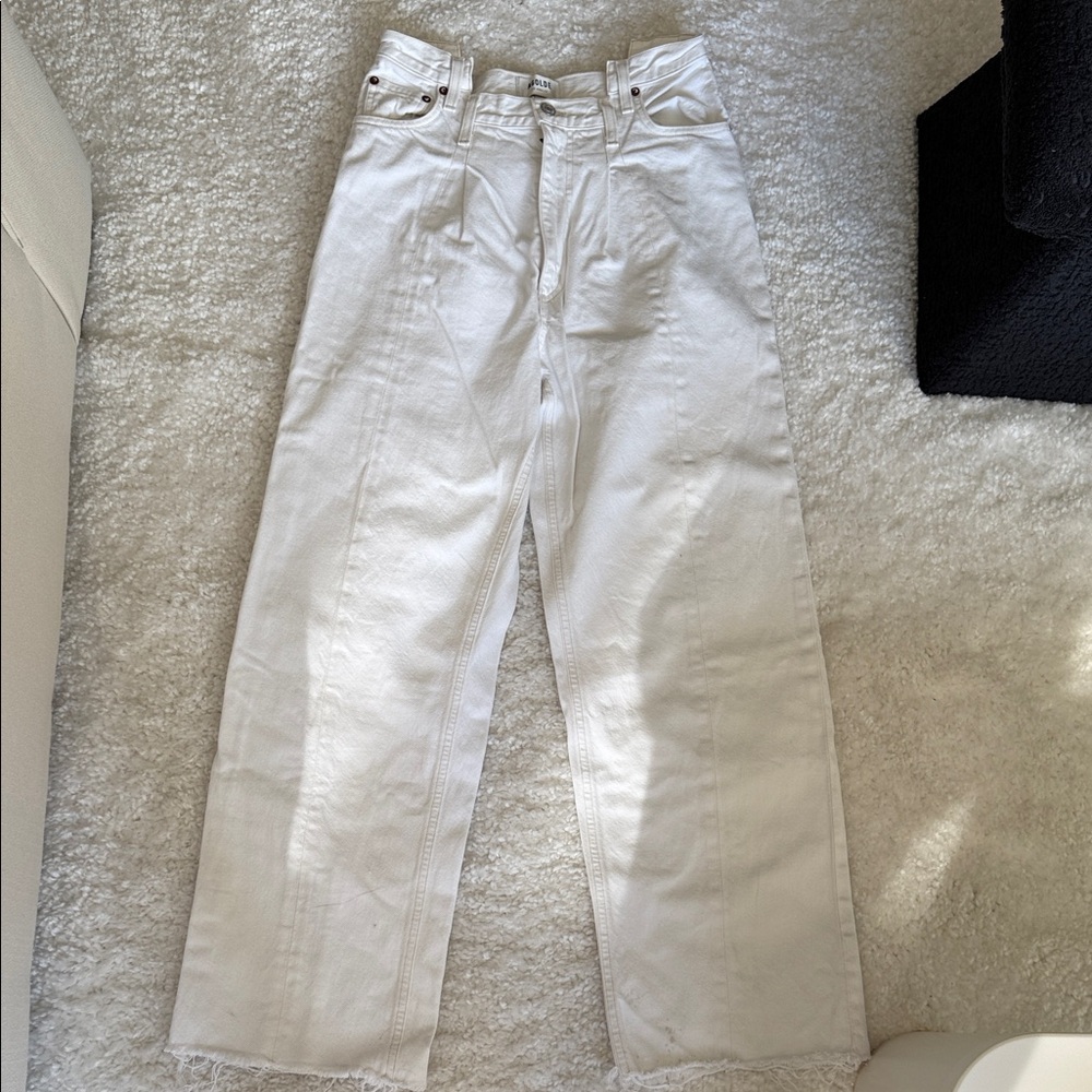 Agolde White Wide-Leg Jeans